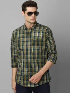 Louis Philippe Jeans Checked Printed Slim Fit Cotton Casual Shirt