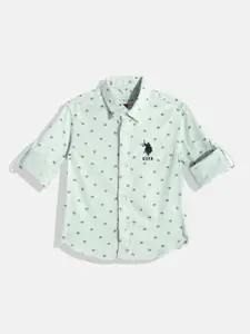 U.S. Polo Assn. Kids Boys Conversational Printed Pure Cotton Casual Shirt