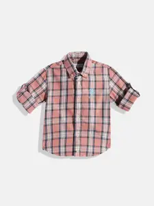 U.S. Polo Assn. Kids Boys Tartan Checks Opaque Pure Cotton Casual Shirt
