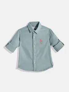 U.S. Polo Assn. Kids Boys Solid Pure Cotton Casual Shirt