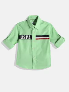 U.S. Polo Assn. Kids Boys Printed Pure Cotton Casual Shirt