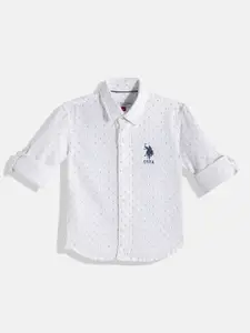 U.S. Polo Assn. Kids Boys Abstract Printed Pure Cotton Casual Shirt