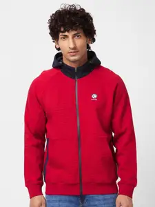 SPYKAR Cotton Hooded Front-Open Sweatshirt