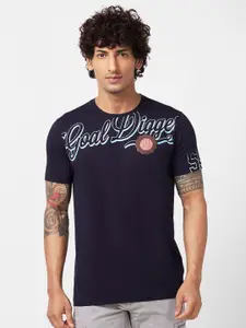 SPYKAR Typography Printed Slim Fit Cotton T-Shirt