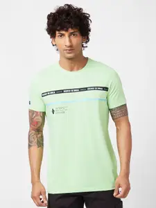 SPYKAR Typography Printed Slim Fit Cotton Casual T-Shirt