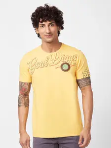 SPYKAR Typography Printed Slim Fit Cotton Casual T-Shirt