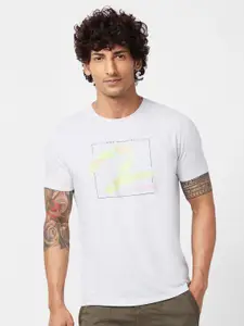 SPYKAR Typography Printed Cotton Slim Fit T-shirt