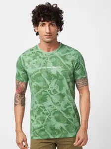 SPYKAR Abstract Printed Cotton T-Shirt