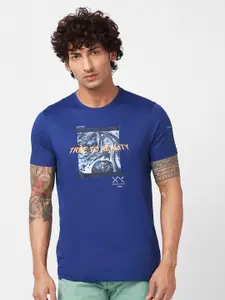 SPYKAR Graphic Printed Slim Fit Cotton T-shirt