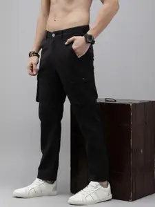 Roadster Men Mid Rise Pure Cotton Cargo Trouser