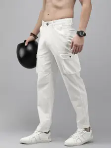 The Roadster Life Co. Men Mid-Rise Pure Cotton Cargo Trouser