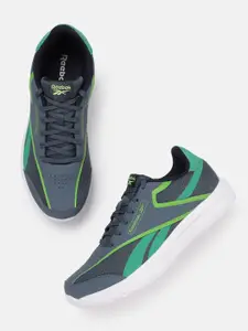 Reebok Men Woven Design Breeze Glide Running Shoes with Brand Logo Detail