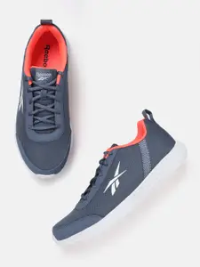 Reebok Men Woven Design Energy Runner 3.0 Running Shoes with Brand Logo Detail
