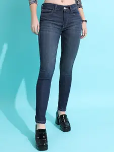 Tokyo Talkies Mid-Rise Skinny Fit Light Fade Whiskers & Chevrons Stretchable Jeans
