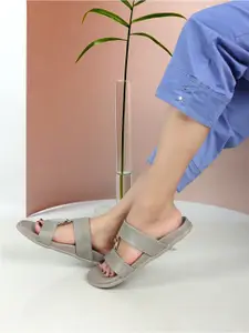 ELLE Buckled Open Toe Flats