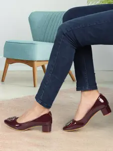 ELLE Embellished Block Heel Pumps