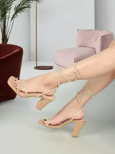 ELLE Square Toe Party Block Gladiators