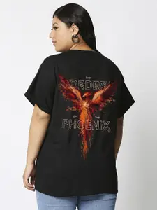 Bewakoof Plus X Official Harry Potter Merchandise Plus Size Graphic Printed Cotton T-shirt