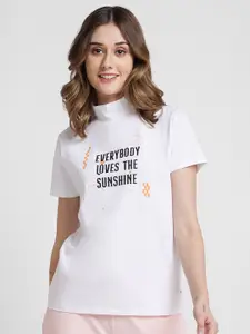 SPYKAR Typography Printed Cotton T-Shirt