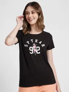 SPYKAR Typography Printed Cotton T-Shirt