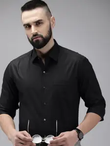 Arrow Manhattan Slim Fit Textured Pure Cotton Formal Shirt