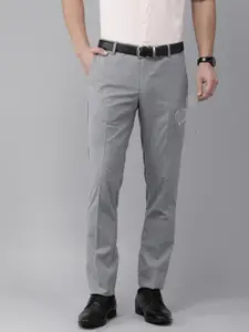 Arrow Men Mid-Rise Self-Striped Tailored Trousers