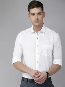 Arrow Pure Cotton Manhattan Slim Fit Horizontal Self Stripes Formal Shirt