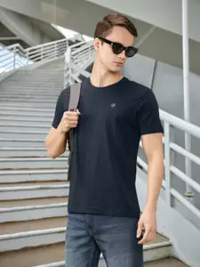 Arrow Pure Cotton Round Neck Solid Regular Fit Casual T-shirt