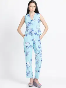 SHAYE Floral Printed Sleeveless Top & Trouser Co-Ords
