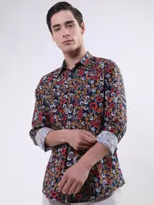 Iconic Floral Printed Spread Collar Pure Cotton Casual Shirt