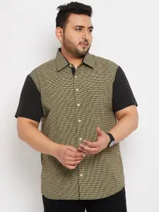 bigbanana Plus Size Micro Checked Pure Cotton Casual Shirt