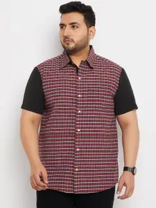 bigbanana Men Plus Size Regular Fit Tartan Checks Opaque Pure Cotton Casual Shirt