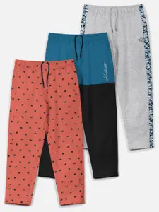 HELLCAT Boys Pack Of 3 Printed Cotton Track Pants