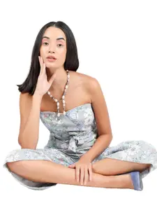 ODETTE Artificial Stone & Beaded Statement Necklace