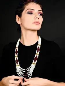 ODETTE Gold-Plated Artificial Stones & Beads Studded Layered Necklace