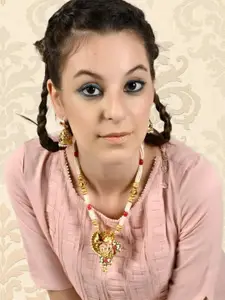 ODETTE Gold-Plated Pearls Studded Necklace Set