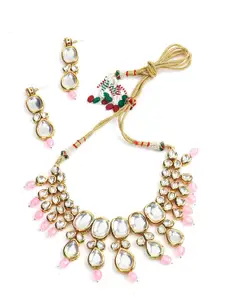ODETTE Gold-Plated Kundan-Studded Necklace Set