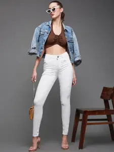 Miss Chase Women White High-Rise Clean Look Skinny Fit Stretchable Jeans