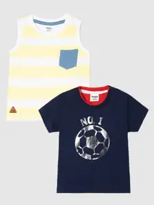 max Boys Pack Of 2 Printed Pure Cotton Casual T-Shirt