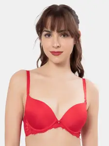 Amante Heavily Padded Wired Medium Coverage Super Support Lace Push Up Bra All Day Comfort