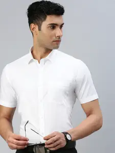 Ramraj Men Spread Collar Regular Fit Semi Sheer Cotton Casual Shirt