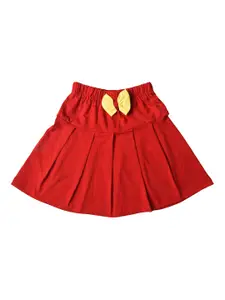 POMY & JINNY Girls Pure Cotton Pleated Flared Mini Skirt