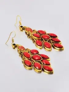 Yellow Chimes Peacock Shaped Drop Earrings