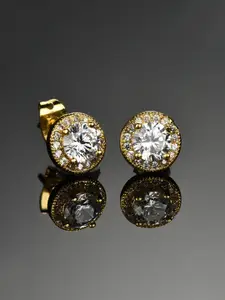 Yellow Chimes Gold-Toned Contemporary Studs Earrings