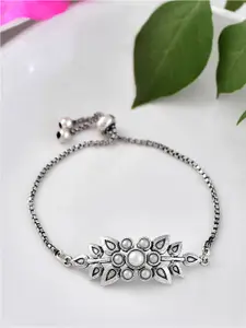Voylla Silver-Plated Kundan-Studded Link Bracelet