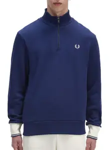 Fred Perry High Neck Long Sleeves Cotton Pullover