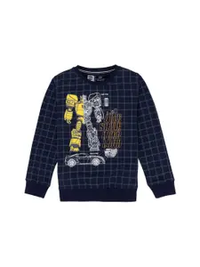 Status Quo Boys Checked Cotton Sweatshirt
