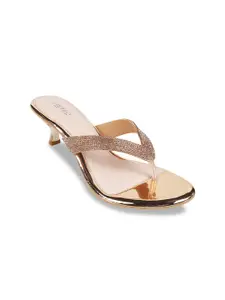 Metro Embellished Open Toe Kitten Heels