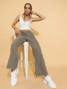 Belliskey Women Flared High-Rise Clean Look Cotton Jeans