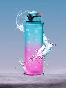 MARKET99 Blue & Pink Colourblocked Water Bottle 1 L